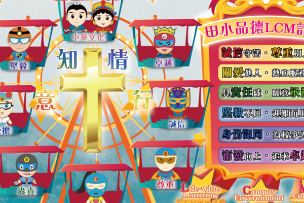 計劃名為「田小品德LCM計劃」，顧名思義，每年推出的品德教育主題，是透過全方位學習活動(Life-wide Learning)、校園環境氛圍(Campus Environment)及品德教育課程(Moral Education)，並以學生設計的九大品德達人配合推廣。